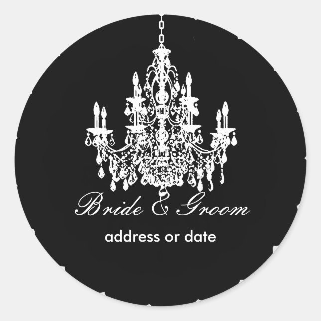 PixDezines in düsteren Farben, Kronleuchter/2 Farb Runder Aufkleber (Vorderseite)