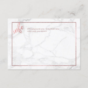 PixDezines INFO CARDS/MARBLE+IMITATS ROSE GOLD Begleitkarte