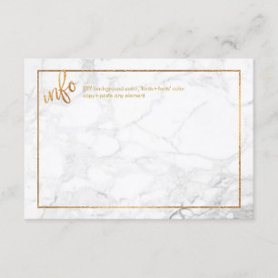 PixDezines INFORMATIONS CARDS/MARBLE+IMITATE GOLDI Begleitkarte