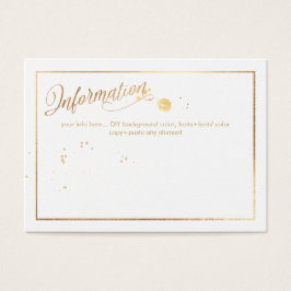 PixDezines-Informationskarten/Marmor /weiß+Gold