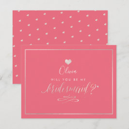 PixDezines-Iridescent Blush Pink, Bridesmaid Einladung