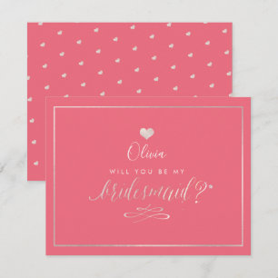 PixDezines-Iridescent Blush Pink, Bridesmaid Einladung