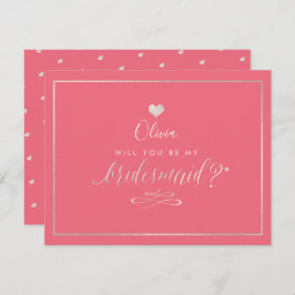 PixDezines-Iridescent Blush Pink, Bridesmaid Einladung