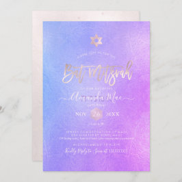 PixDezines Iridescent Lila Ombre Bat Mitzvah Einladung