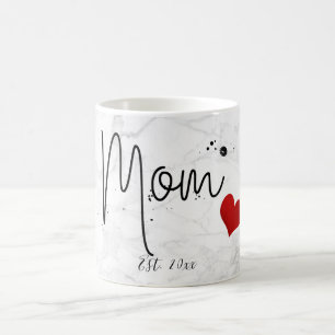 PixDezines-JUNGE MUTTER-Marble+Modernes Skript Kaffeetasse
