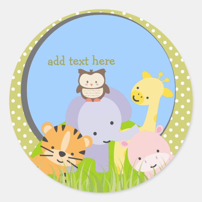 PixDezines Jungle Aufkleber/DIY Farben!!! Runder Aufkleber (Vorderseite)