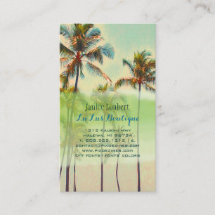 PixDezines Kailua Bucht/Vintager hawaiianischer St Visitenkarte