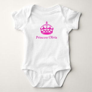 PixDezines Kaiserliche Krone/Heiße Rosa/Prinzessin Baby Strampler
