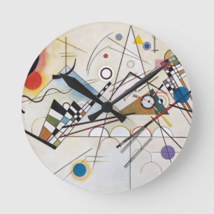 PixDezines Kandinsky 1923 Komposition VIII Runde Wanduhr