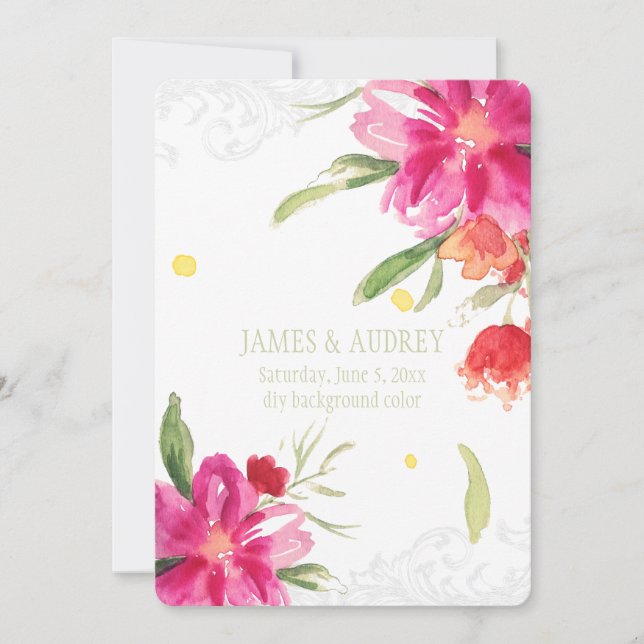 PixDezines kann Blume/Wasserfarbe Einladung (Vorderseite)
