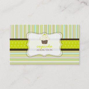 PixDezines kelylime cupcake+stripes Visitenkarte