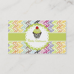 PixDezines keylime kleiner Kuchen+ikat Zickzack Visitenkarte