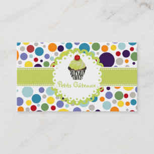 PixDezines keylime Wirbel cupcake+bubble Visitenkarte