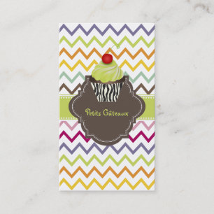 PixDezines Keylime-Wirbel-Cupcake+Chevron Visitenkarte