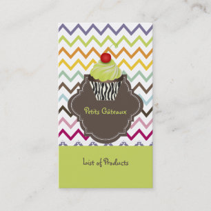 PixDezines Keylime Wirbel-Cupcake+Chevron Visitenkarte