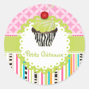 PixDezines Keylime-Wirbel-Cupcake/DIY-Farbe Runder Aufkleber