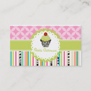 PixDezines Keylime Wirbel Cupcake+Streifen Visitenkarte