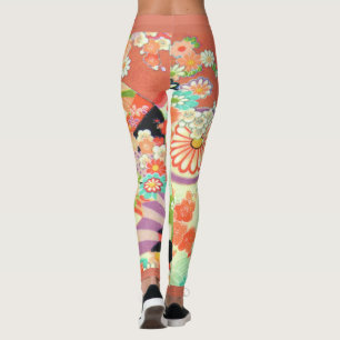 PixDezines Kimono/Erbsen/Kirschblüten Leggings