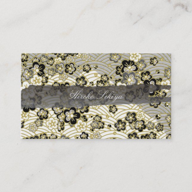 PixDezines kimono/Imitats chirimen/sakura Visitenkarte (Vorderseite)