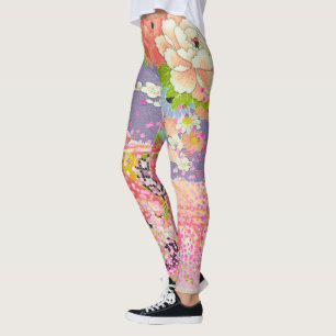 PixDezines Kimono/Peonies/Kirschblüten Leggings