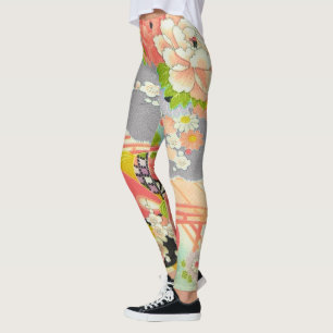 PixDezines Kimono/Peonies/Kirschblüten Leggings