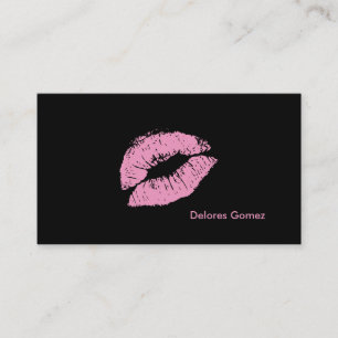 PixDezines Kiss Pulver Rosa Lippen Visitenkarte