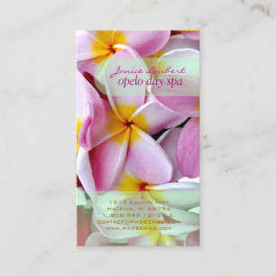 PixDezines KONA PINK PLUMERIAS Visitenkarte