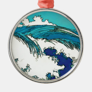 PixDezines konen uehara Ozeanwellen, 上原 Silbernes Ornament