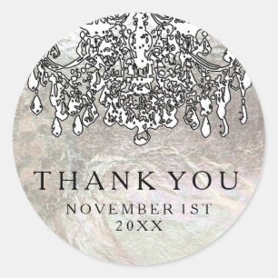 PixDezines Kristallkronleuchter/falsche Silberfoli Runder Aufkleber