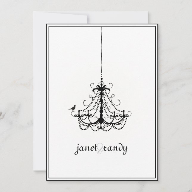 PixDezines Kronleuchter/DIY Event+Hintergrundfarbe Einladung (Vorderseite)