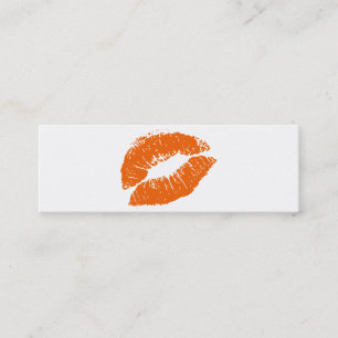 PixDezines Kuss orange Lippen Mini Visitenkarte
