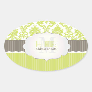 PixDezines la paloma Damask/DIY Farbe Ovaler Aufkleber