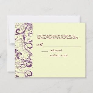PixDezines LARGE-UAWG, PLUM-WIRBEL/DIY-Hintergrund RSVP Karte