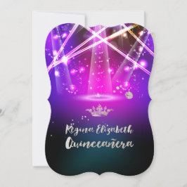 PixDezines Laser Lights Quinceanera/Sweet 15 Einladung