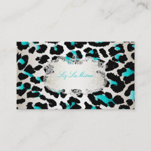 PixDezines Leopard/Champagner Visitenkarte