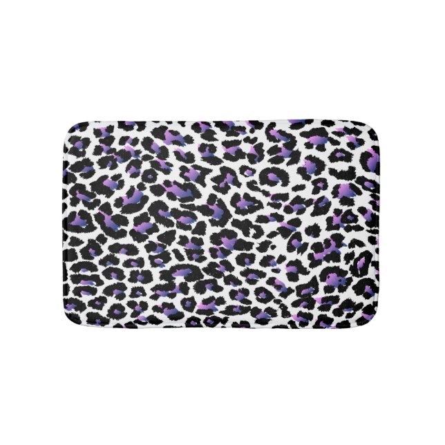 PixDezines Leopard-Druck/DIY-Hintergrundfarbe Badematte (Vorderseite)