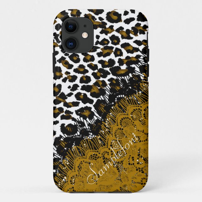 PixDezines Leopard-Flecken/Imitat Case-Mate iPhone Hülle (Rückseite)
