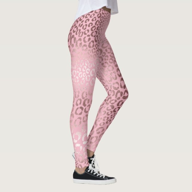 PixDezines Leopard/Imitats Rose Gold/DIY Hintergru Leggings (Rechts)