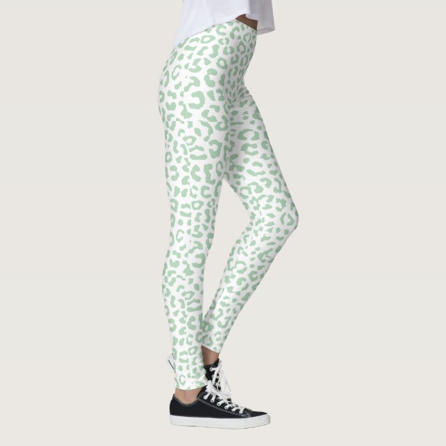 PixDezines Leopard Print/Mint Green Leggings (Rechts)