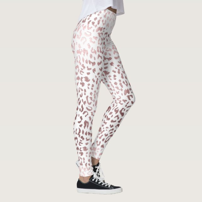 PixDezines Leopard Print/Rose Gold Tone Leggings (Rechts)