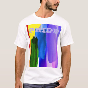 PixDezines LGBT Gebürsteter Wasserfarben Regenboge T-Shirt