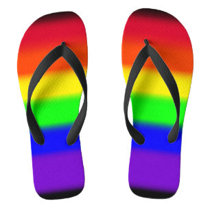 PixDezines LGBT Stolz Regenbogen Neonfarben Flip Flops