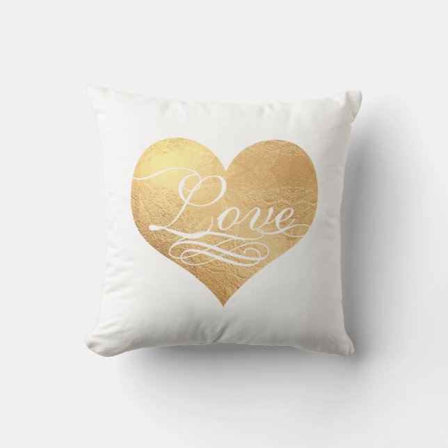 PixDezines Liebe Imitate Gold Heart/DIY Farbe Kissen (Vorderseite)