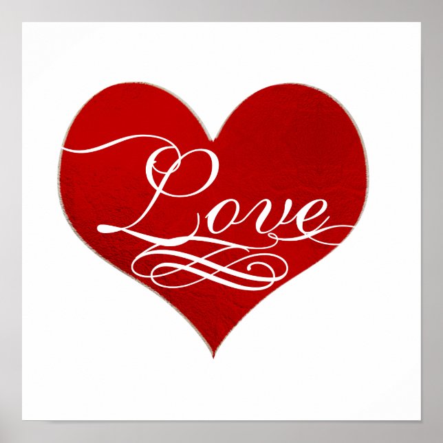 PixDezines Liebe Rotes Herz Poster (Vorne)