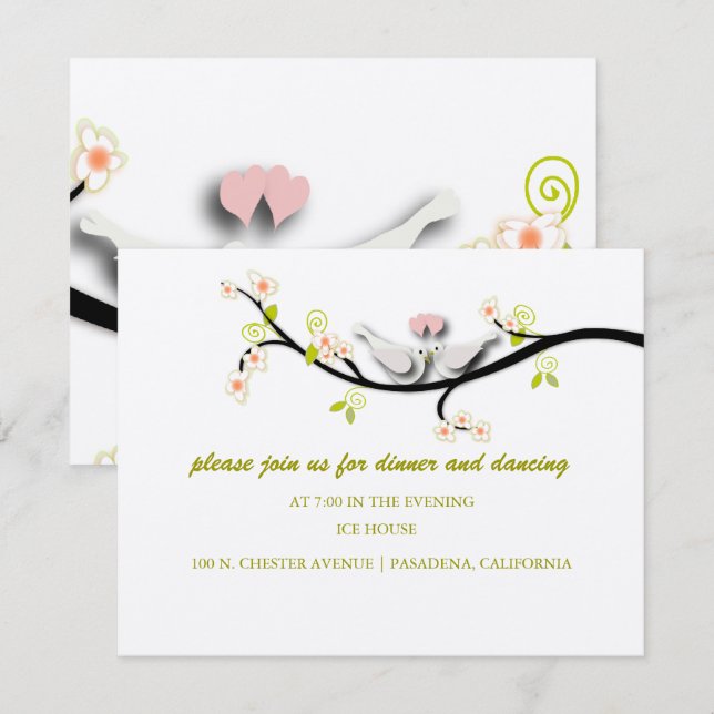 PixDezines-Liebe taucht/dunkle Hintergrundfarbe au Einladung (Vorne/Hinten)