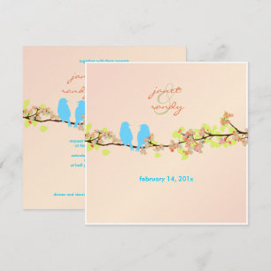 PixDezines LIEBESVÖGEL/BLAU/DIY HINTERGRUND Einladung