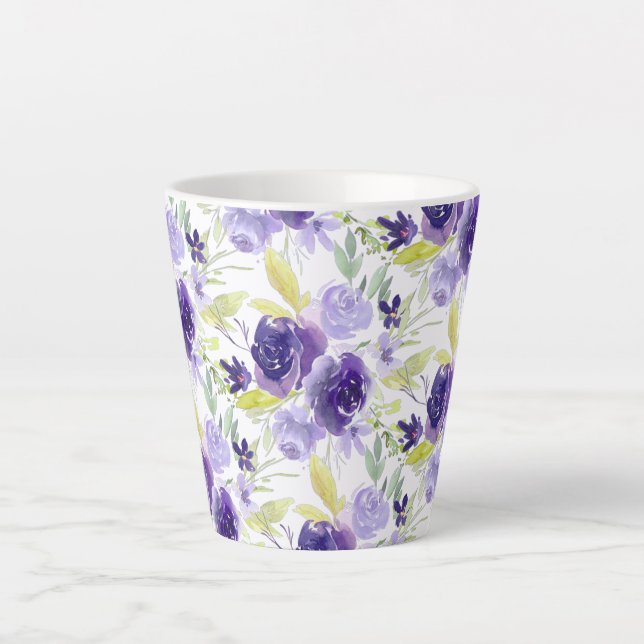 PixDezines Lila Blume Milchtasse (Vorderseite)