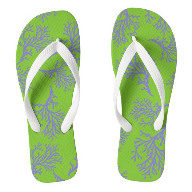 PixDezines lila Korallen/Farbtöne Flip Flops (Fußbett)