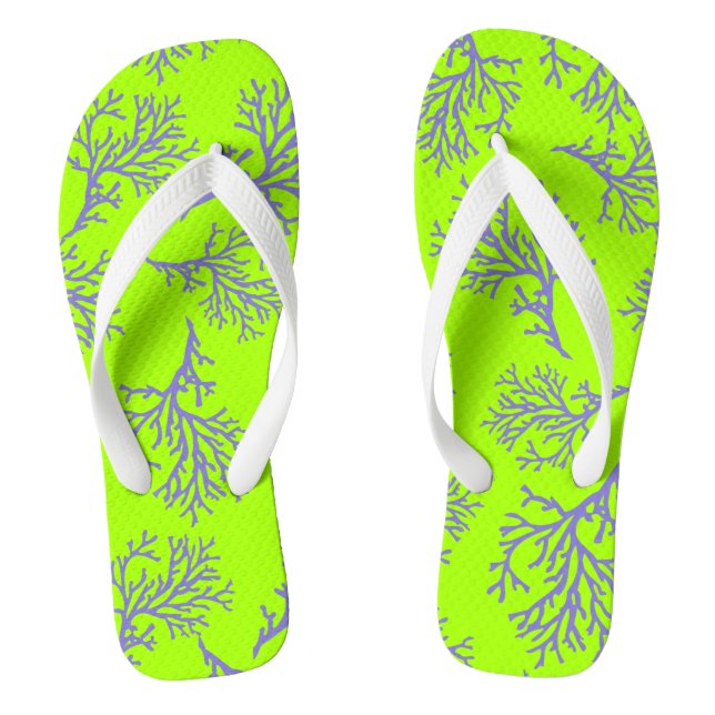 PixDezines lila Korallen/Farbtöne Flip Flops (Fußbett)