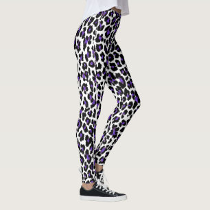 PixDezines Lila Leopard Print/DIY Hintergrund Leggings